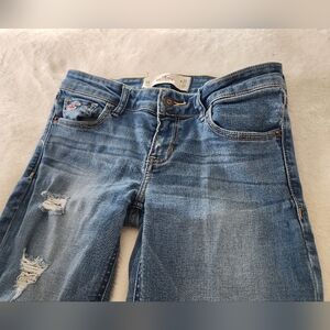 Blue Distressed Hollister Women's Jeans